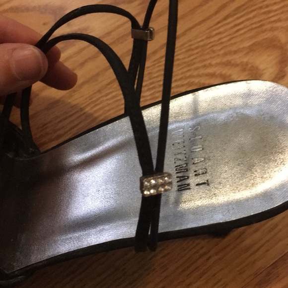Stuart Weitzman strappy black sandal mules 8 1/2 - Picture 5 of 5